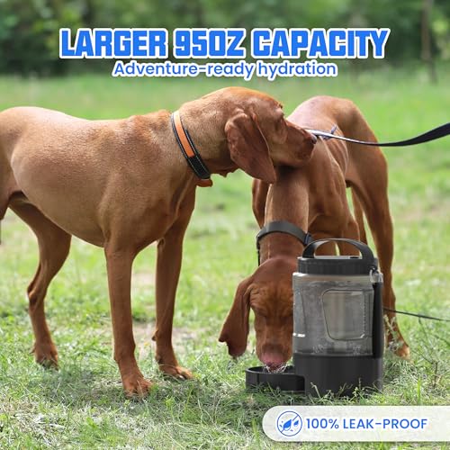 Image of Dog Water Bottle Bowl Dispenser - 95OZ Large Dog Travel Water Bottle Portable with Pull-Out Travel Water Bowl for Dogs Camping Hiking Traveling Beach Park Accessories, Leak-Proof Pet Water Dispenser