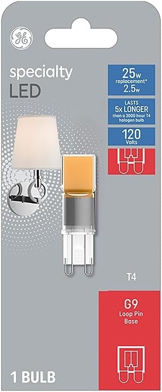 GE Lighting Sconce LED 25W Replacement G9 Bulb (1-Pack)