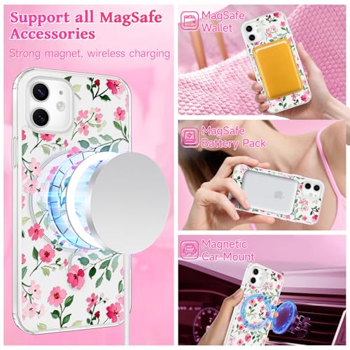 Coque iPhone 11 Magsafe à fleurs idée cadeau idéal pour fille