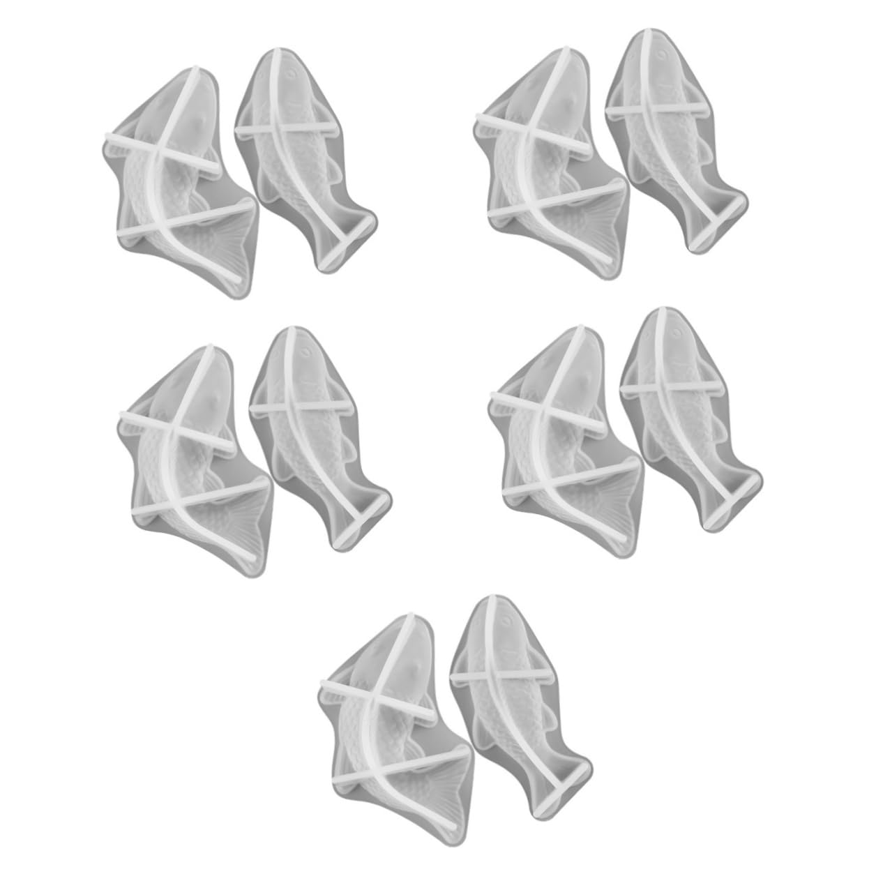 Gadpiparty 5 Set Stampo Ornamentale Di Koi Silicio Muffa Stampo Per L'artigianato Fabbricazione Candela Stampo Per Amante Del Fai Da Te Stampo in Silicone Gel Di Silice Bianca 2 Pezzi * 5
