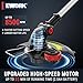 EWORK 20V Cordless String Trimmer 12-Inch Trimmer and Edger with Auto Line Feed, Electric Weed Wacker with 2.0Ah Battery and Charger & 6 Replacement Spools for Lawn, Garden, Yard, etc