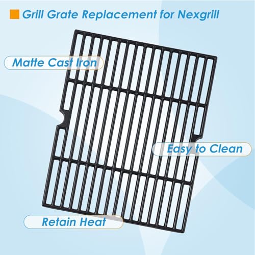 Image of 17 1 /8 inch x 12 7 /16 inch Cooking Grates Replacement for Nexgrill 720-0830MN, 720-0670E, 720-0737, Grill Master 720-0670E, Grill Chef BM616, GC610, Cooking Grid for Nexgrill Grill Grates Replacement