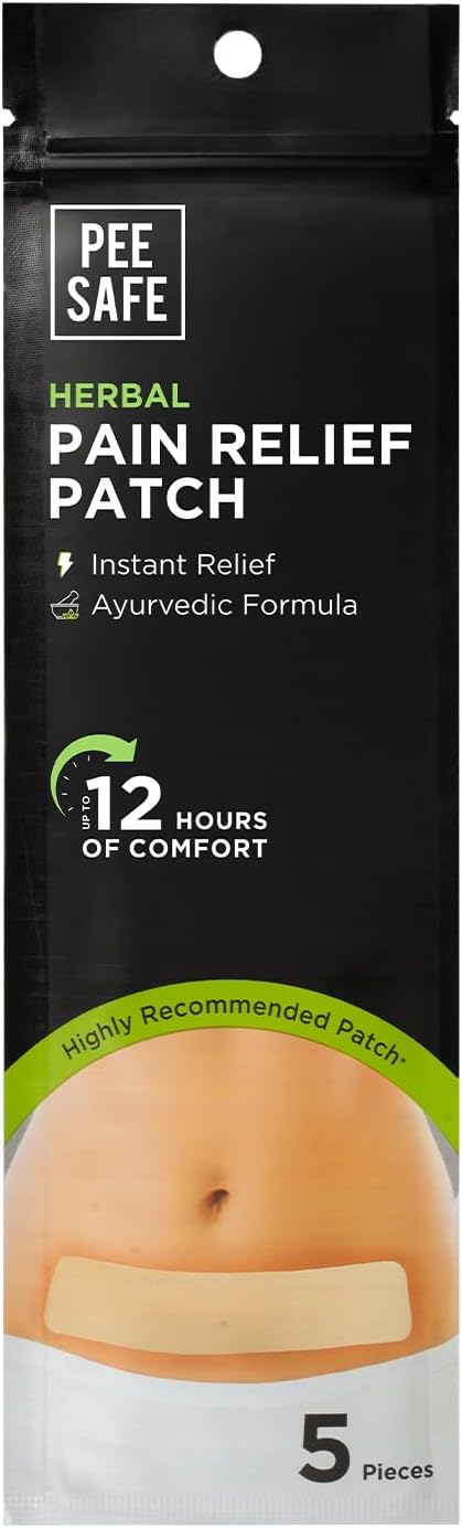 Pee safe Feminine Herbal Pain Relief Patches (Pack of 5) | Natural Pain Relief Patches | No Side Effects | Sleek Design | Comfort for Upto 12 Hours