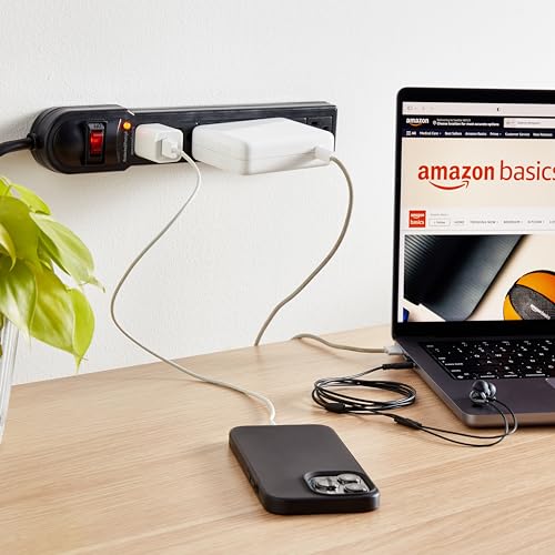 Image of Amazon Basics Surge Protector Power Strip, 6-Outlet, 790 Joules, Circuit Breaker, LED Indicator, 6ft Extension Cord, Black, 10-Pack