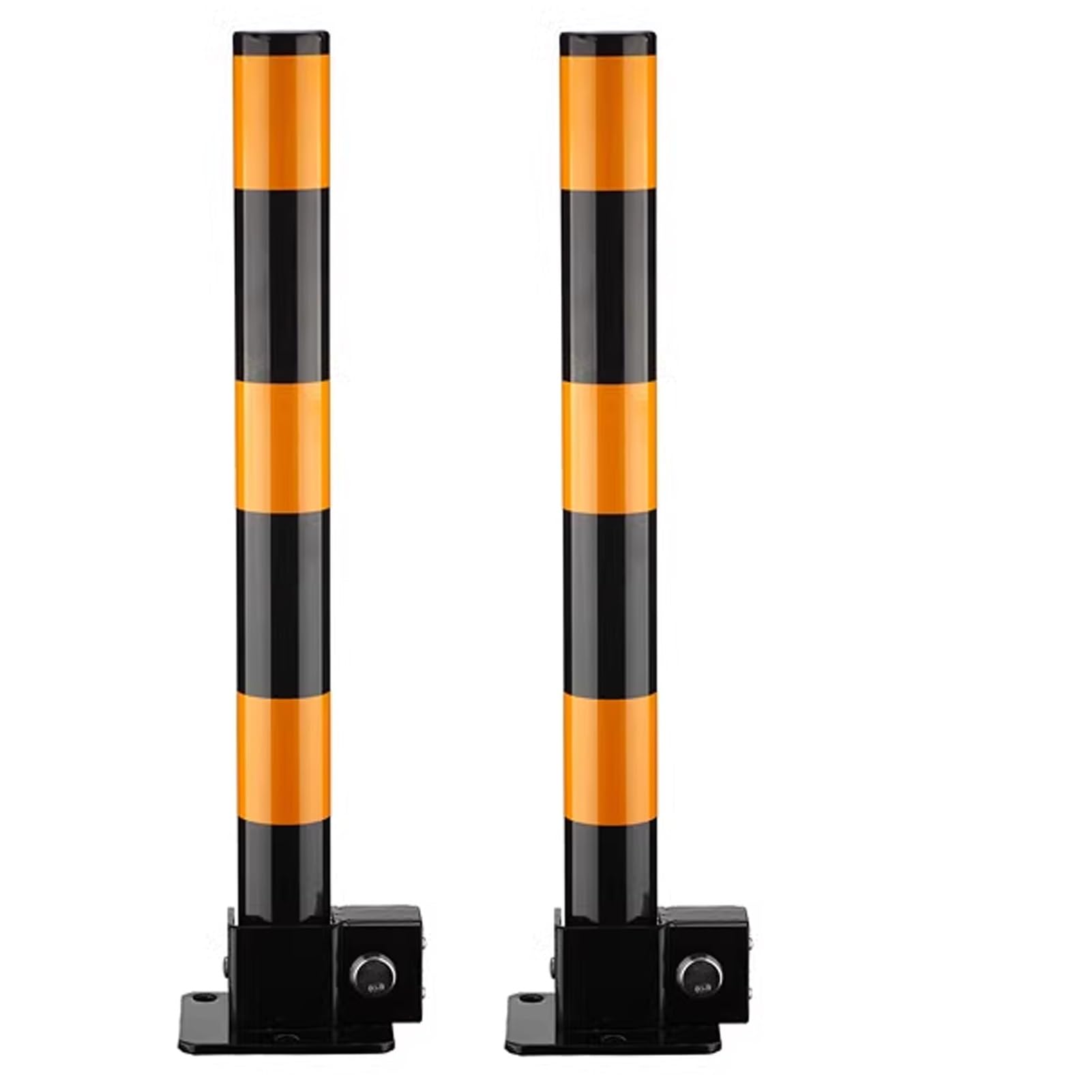 HCZKIUJY Heavy-Duty Steel Safety Bollard for Secure Traffic Delineation in Sensitive Areas (Black 2PCS)