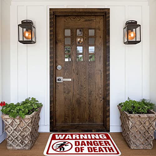 Tapis de sol en vinyle danger de la mort 65 x 90 cm rectangulaire résistant - 3