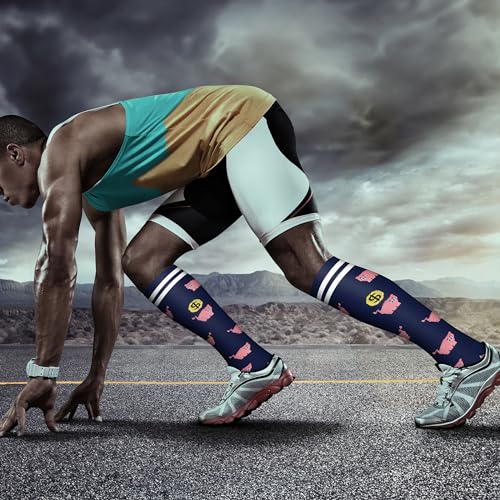 Image of QUXIANG Copper Compression Socks for Women & Men Circulation (8 Pairs) - Best for Running Athletic Cycling - 15-20 mmHg
