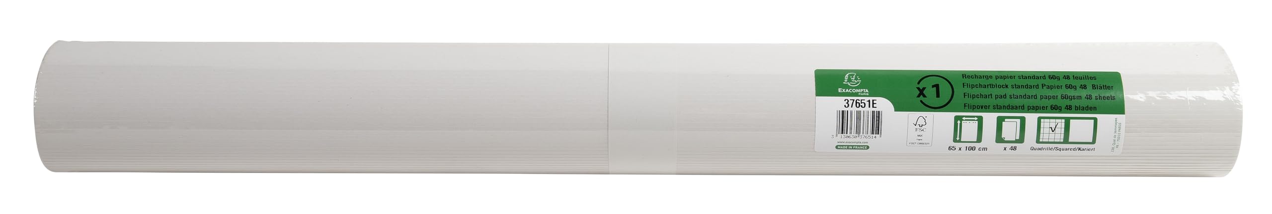 Exacompta papier pour tableaux de conférence 60 g/m2 48 feuilles 65 x 100 cm FSC