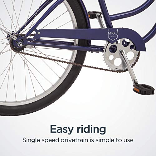 Schwinn Mikko Adult Beach Cruiser Bike, Featuring 17-Inch/Medium Steel Step-Over Frames, 1-Speed Drivetrains, Navy #TOP3