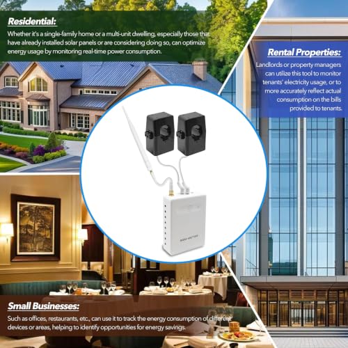 Image of Smart Home Energy Monitor, Measure Power Usage in Real-Time, History with App (2 200A Circuit Level Sensors) - Compatible with Home Assistant