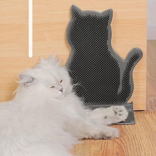 Image of Cat Corner Self Groomer Brush with Catnip - Soft Wall Scratcher and Grooming Brushes - Pet Self Massage Combs for Indoor Cats