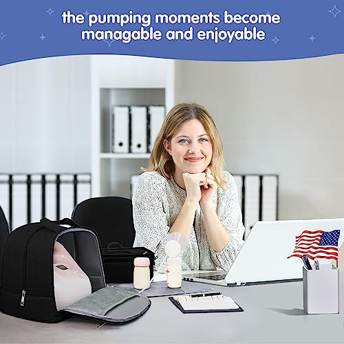 Spectra Pump Bag, Pumping Bag with Cooler for for Working Moms and Travel, Portable Carrying Case for Breastmilk Storage, Fit for Spectra S1/S2,Black - Image 7