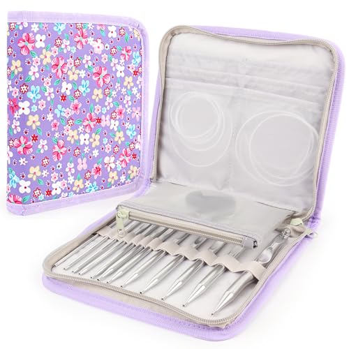 Coopay Tunesische Häkelnadel Set 3 0-10mm Austauschbare Tunesische Häkelnadeln mit Seil 40cm/60cm/80cm/100cm Afghanische Häkelnadel Set Lange Häkelnadeln für Anfänger