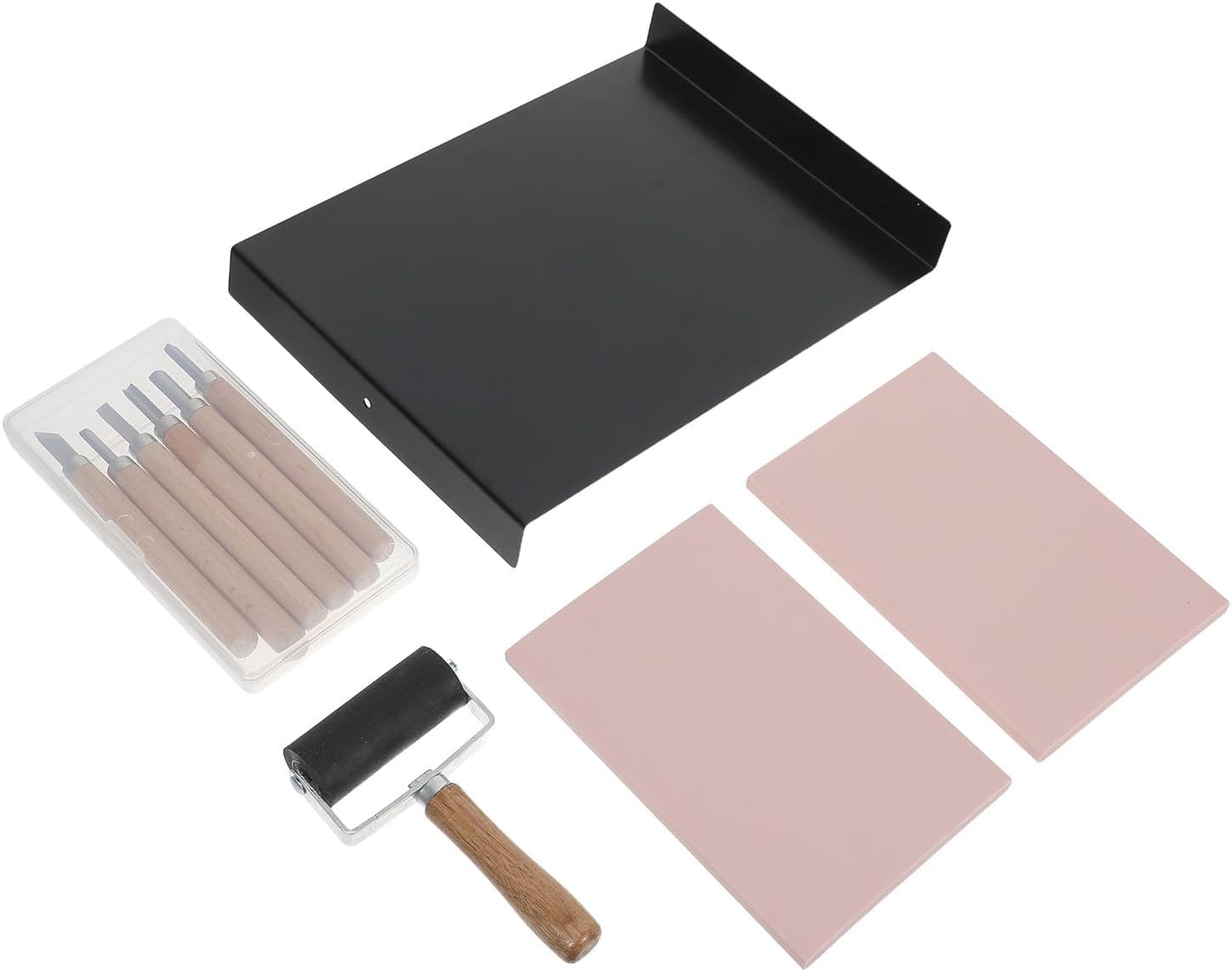 10pcs Rubber Stamp Making Kit with Metal Linocut Carving Tools