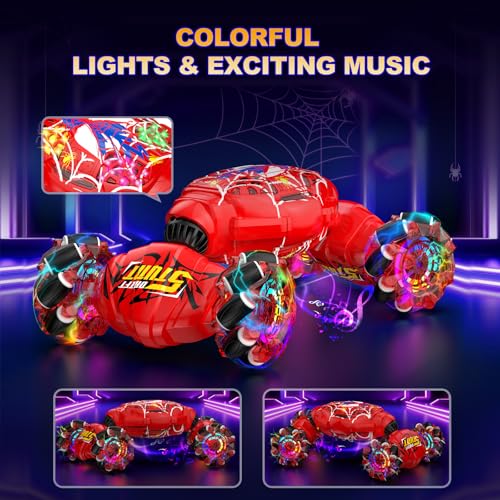 Nikuku Remote Control Car - 2.4GHz 4WD Gesture Sensing RC Stunt Car Toys for Boys and Girls Ages 6-12, 360° Rotating Drift RC Cars with Lights and Music, Ideal Birthday and Xmas Gift - Thumbnail 3