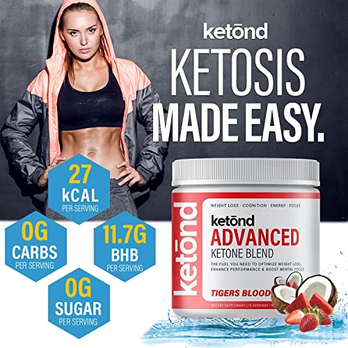 Ketond Exogenous Ketones Advanced Blend Drink Ketones For Rapid Weight Loss - Best Fuel For Energy, Mental Performance And Weight Loss - Tigers Blood (30 Servings) #TOP4