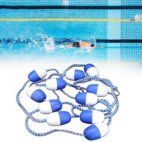 Pool Rope Divider 5m/16.4ft, Pool Rope Floats Divide Pool Swimming Pool Safety Divider Rope and Float Line with Hooks for Divide Swim Race Lanes