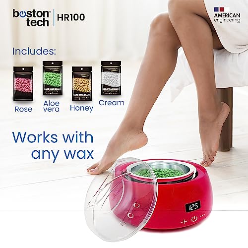 Calentador-de-Cera-Electrico-profesional-con-LCD-Kit-de-Depilacion-Spa-casero-para-Brazos-Axilas-Piernas-y-Bikini-4-paquetes-de-perlas-de-cera-de-100g-y-20-varitas-Capacidad-500ml-Modelo-HR100