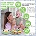 Nuogo 8 Pcs Stainless Steel Kids Plates and Bowls Set with Suction Stainless Steel Baby Plate, Toddler Bowls, Forks, Spoons with Removable Silicone Suction Silicone Baby Feeding Set, Dishwasher Safe