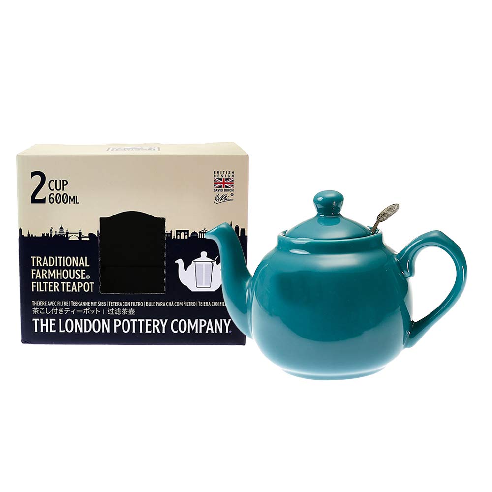London Pottery Aqua Farmhouse Small Teapot With Infuser, Ceramic, 2 Cup (600 Ml)