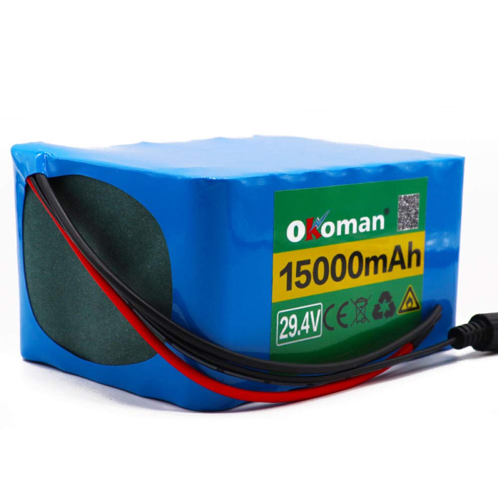 Batería de litio de 29.4v 15Ah 7S5P 18650 batería para silla de ruedas paquete de bicicleta eléctrica con cargador BMS +