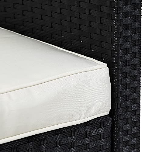 Casaria Polyrattan Ecklounge WPC Esstisch Eckbank 2 Hocker 1 Sessel 15cm Kissen 7cm Auflagen Wetterfest Outdoor Garten… – Bild 7