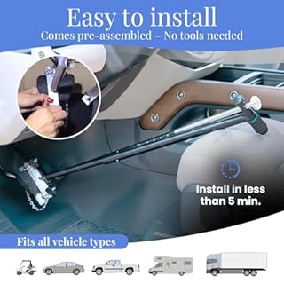 QuicStick Hand Controls Thumb Controlled Drive Assist Portable Hand Controls for Vehicles, Cars, Disabled Driving - Car Hand Controls(Aluminium)