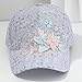 Women's Floral Embroidery Baseball Caps Elegant Lace Mesh Sun Hat Fashion Hip Hop Hat Travel Beach Hat With Pearls(White)