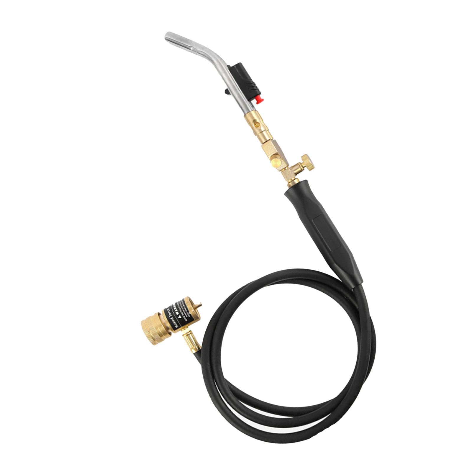 Antorcha de propano Soplador de soldadura de encendido Manguera de 5 pies Antorcha de gas Mapp Antorcha for barbacoa Antorcha multiusos Cerraduras de llama Antorcha de soldadura, doble ajustable(Dual