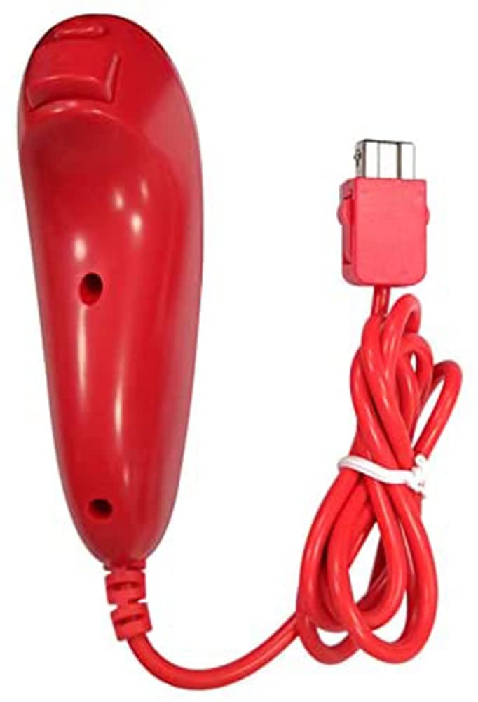 WeruiKO Hand Curved Joystick Handle Controller for Wii Nunchuck Remote Controller Replacement Kit (Red)
