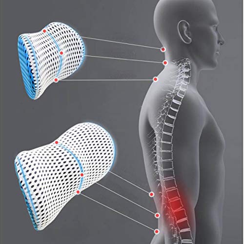 Kokyplo Memory Foam Lumbar Support Back Cushion Pillow Balanced Firmness For Lower Back Pain Relief - Ideal Back Pillow For Office Chair,Car Seat, Recliner, Bed (Blue) #TOP5