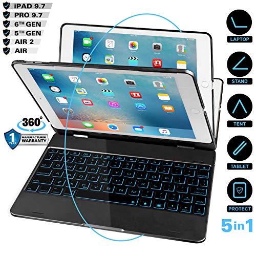 iEGrow iPad Case with Keyboard for iPad 2018(6Th Gen)- iPad 2017(5Th Gen)- iPad