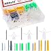 Hilitchi 196-Pcs [11-Sizes] Heavy Duty Drywall Ribbed Anchors Assortment Kit Masonry with Self Tapping Stainless Steel and Galvanized Steel Screws Wall Anchor Set
