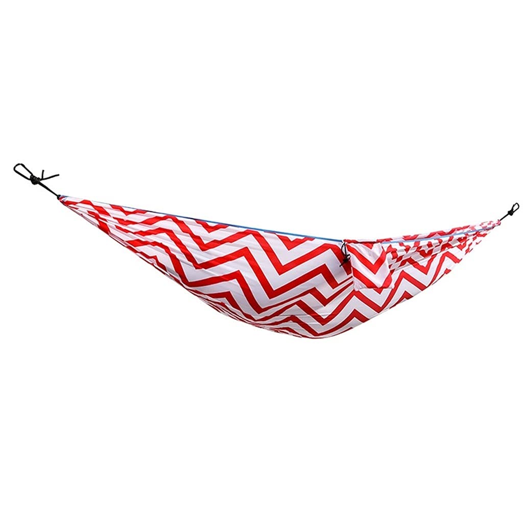 Podróżny hamak kempingowy Przenośne hamak na świeżym powietrzu, hamak przeciw kołowe do plecaka na biwakowe podwórko na podróż ogrodu plażę (Color : Rot)