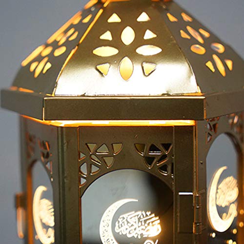 Lurrose Lanterna de Vela Marroquina Suporte de Vela Pendurado Vintage Led Decorações Ramadan Centro