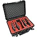 4 Pistol 12 Magazine + Accessory Waterproof Heavy Duty Gun Case - Doro Case with Custom Mycasebuilder Foam Insert, Red Topguard
