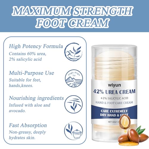 Urea Fusscreme,2 Stück Fußcreme Trockene Füße,Fusscreme Sehr Trockene Füsse,Fußpflegecreme Lindert,Feuchtigkeitsspendende und Anti-Riss-Fußcreme,Lindert Extrem Trockene und Rissige Füße – Bild 4