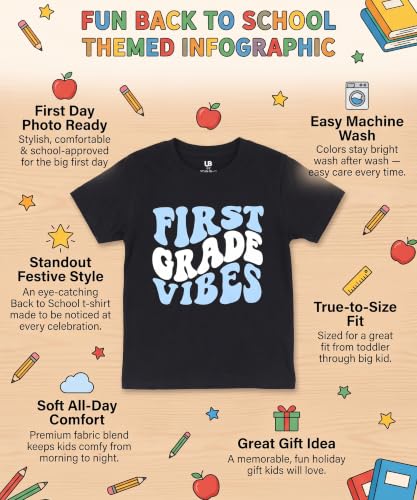 Image of Unique Baby Boys 1st Grade Vibes Only Back to School T Shirt