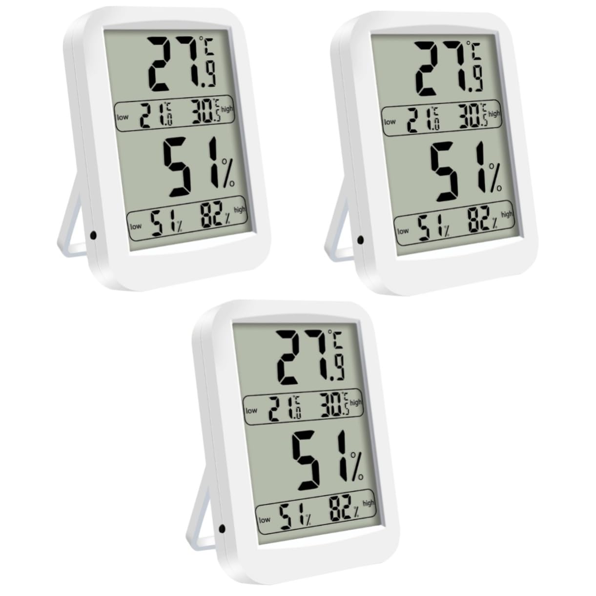 Sosoport Lot De 3 Thermomètres Et Hygromètres Dintérieur À Grand Écran Avec Batterie Enregistrement Précis Des Valeurs Max./min. Pour La Maison Et Le Bureau