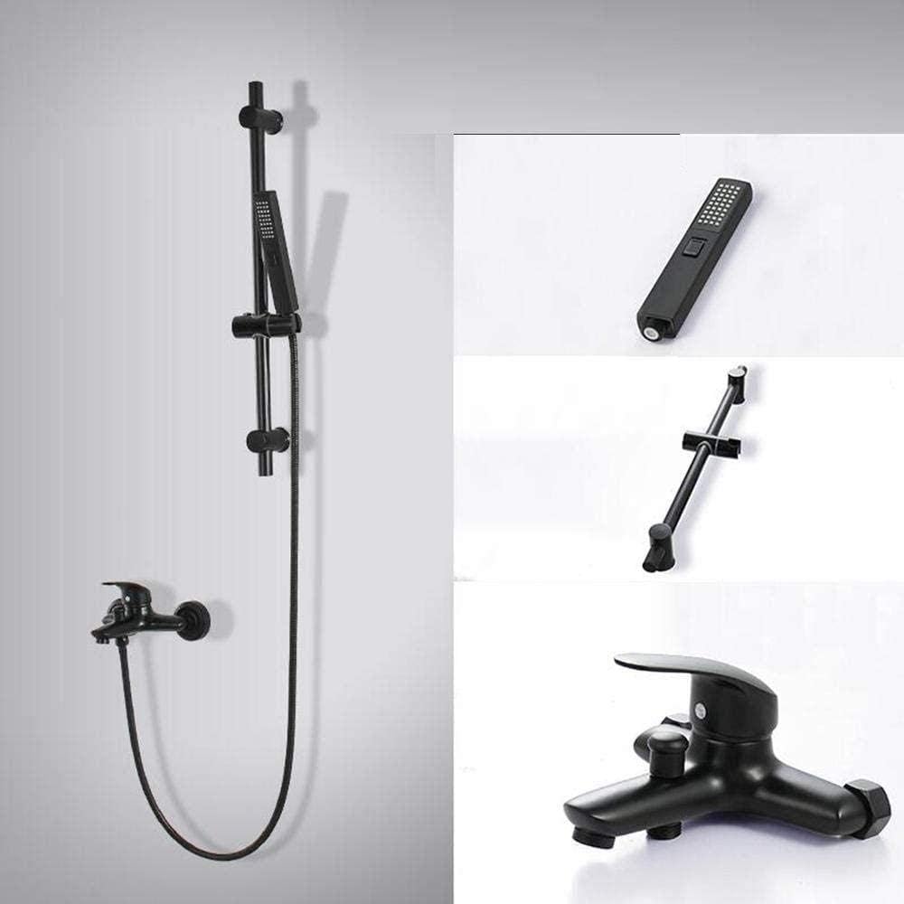 Shower Set for Bathroom Bathtub Simple Shower Retro Turbo Shower Head Black-F.