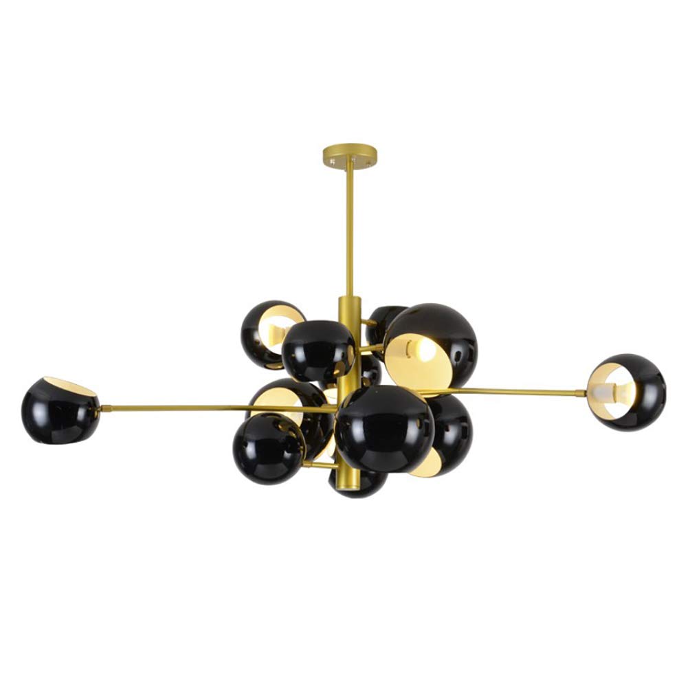 CSXSXAUO Sputnik Chandelier Modern Industrial Iron Pendant Light Metal Paiting Lampshade Mid Century Hanging Lamp Nordic Molecule Ceiling Fixture Black 13 Lights Vision