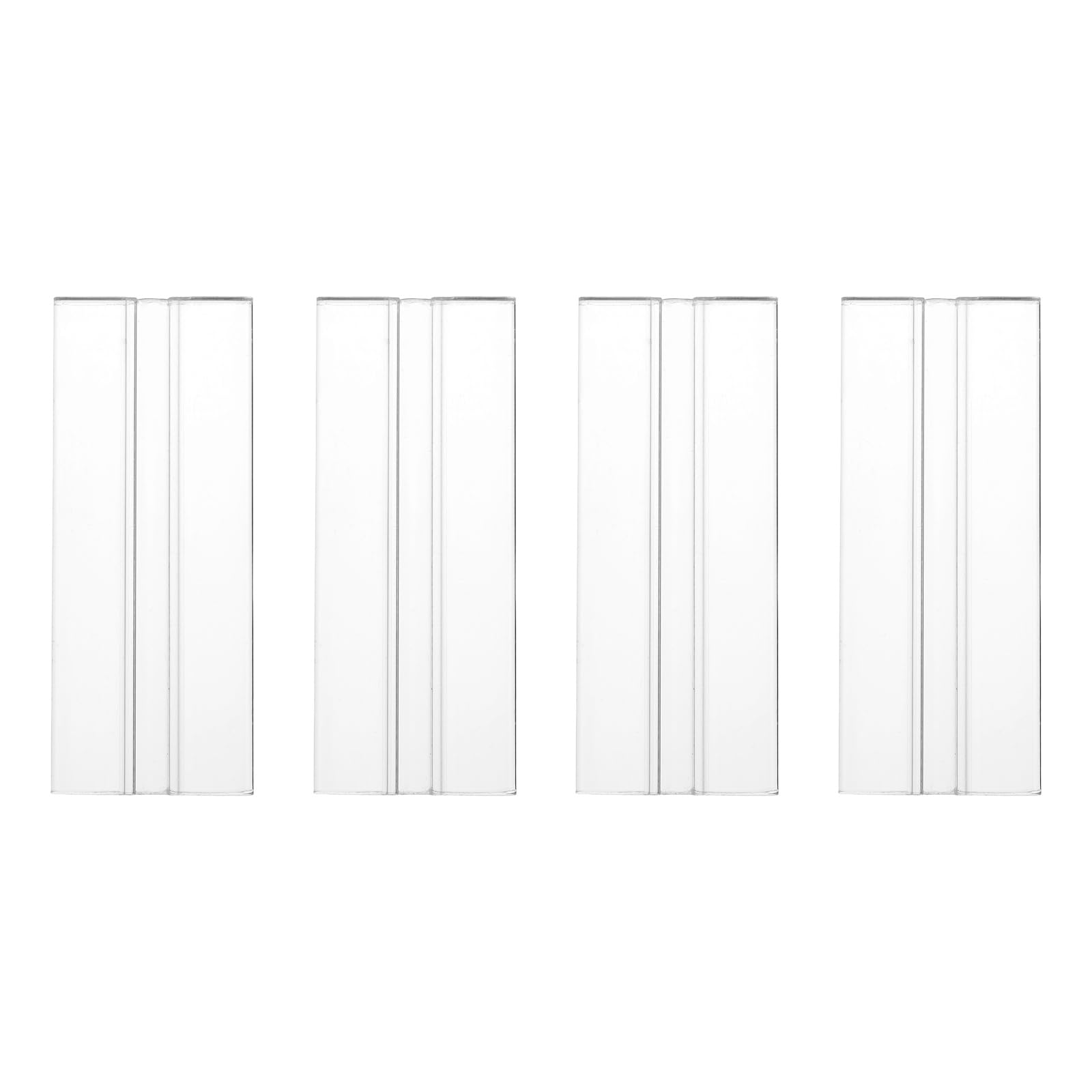 sourcing map 4Pcs Acrylic Flexible Hinges, 100x39mm Invisible Living Hinge, 360° Transparent Continuous Piano Low Profile Flex Hinge for DIY Furniture, Display Stand, Cabinets