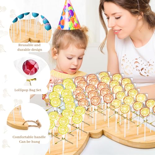 Présentoir à cake pop en bambou naturel, support haut de gamme pour buffet chic