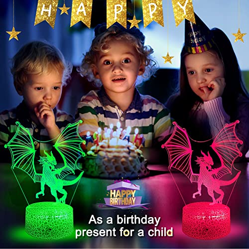 Jmllyco Dragon Toys For Boys Dragon Night Light 16 Colors Change With Remote Control Optical Illusion Bedside Lamps As A Christmas Birthday Gifts For Boys4 5 6 7 8 9+Years Old #TOP2