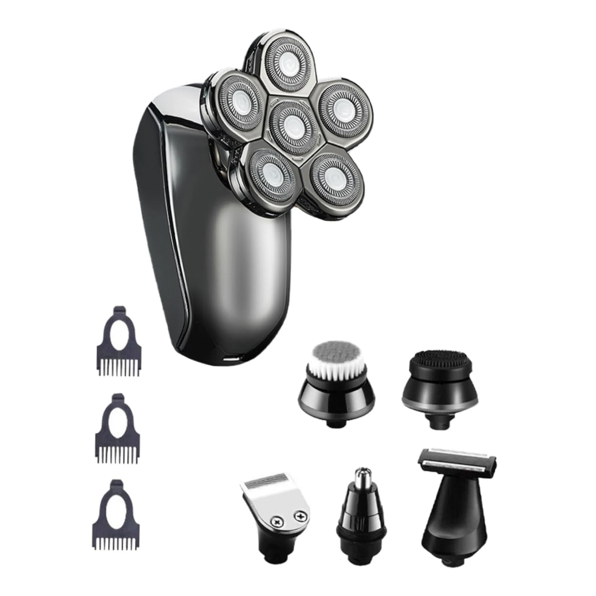Gatuida Rasoio Elettrico Testine Multifunzione Rasoio Regolabarba Portatile per Domestico Design Compatto e Durevole