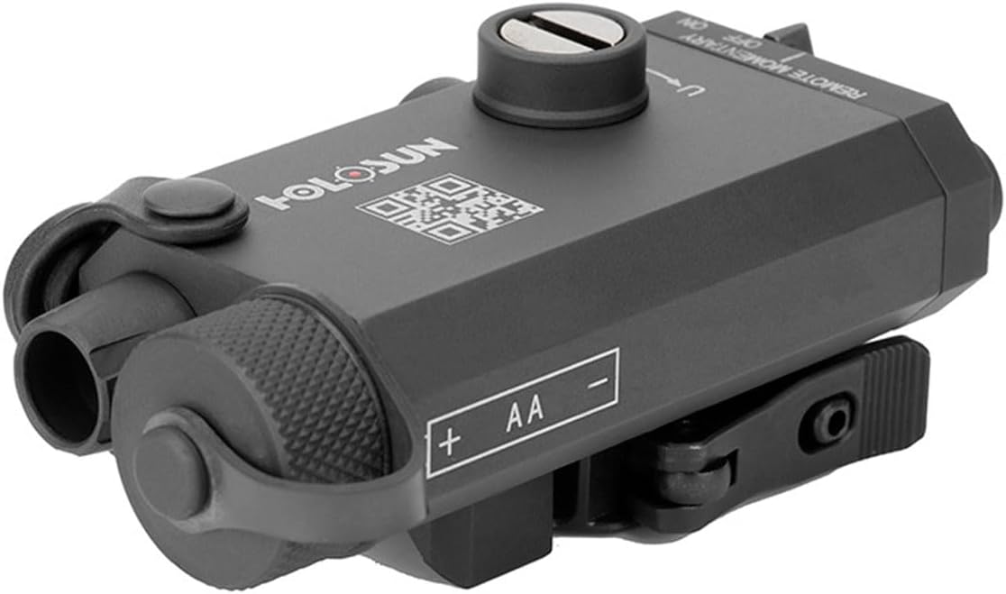 HOLOSUN LS117 Single Red/Green Laser for Long Guns | Waterproof Lightweight Durable Aluminum Black Gun Laser with QD Release Picatinny Rail Mount, Remote Cable Switch, T10 L Key & Battery Included