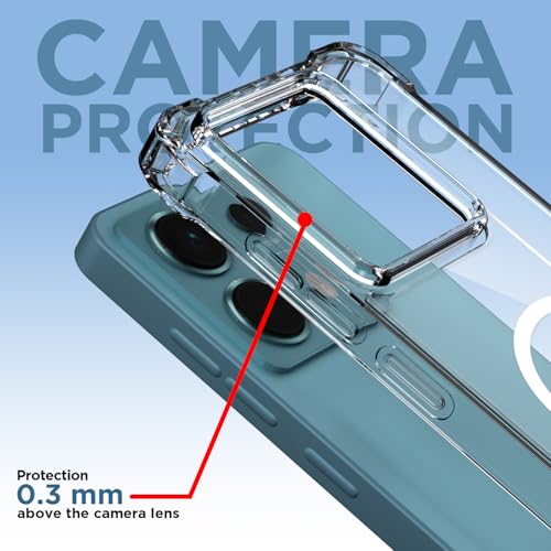 Image of Amazon Basics Back Cover for Redmi Note 13 Pro 5G / Poco X6 5G Mag-Safe Shockproof PC + TPU Protective Case Magnetic Support Bumper Case (Transparent Mag-Safe)