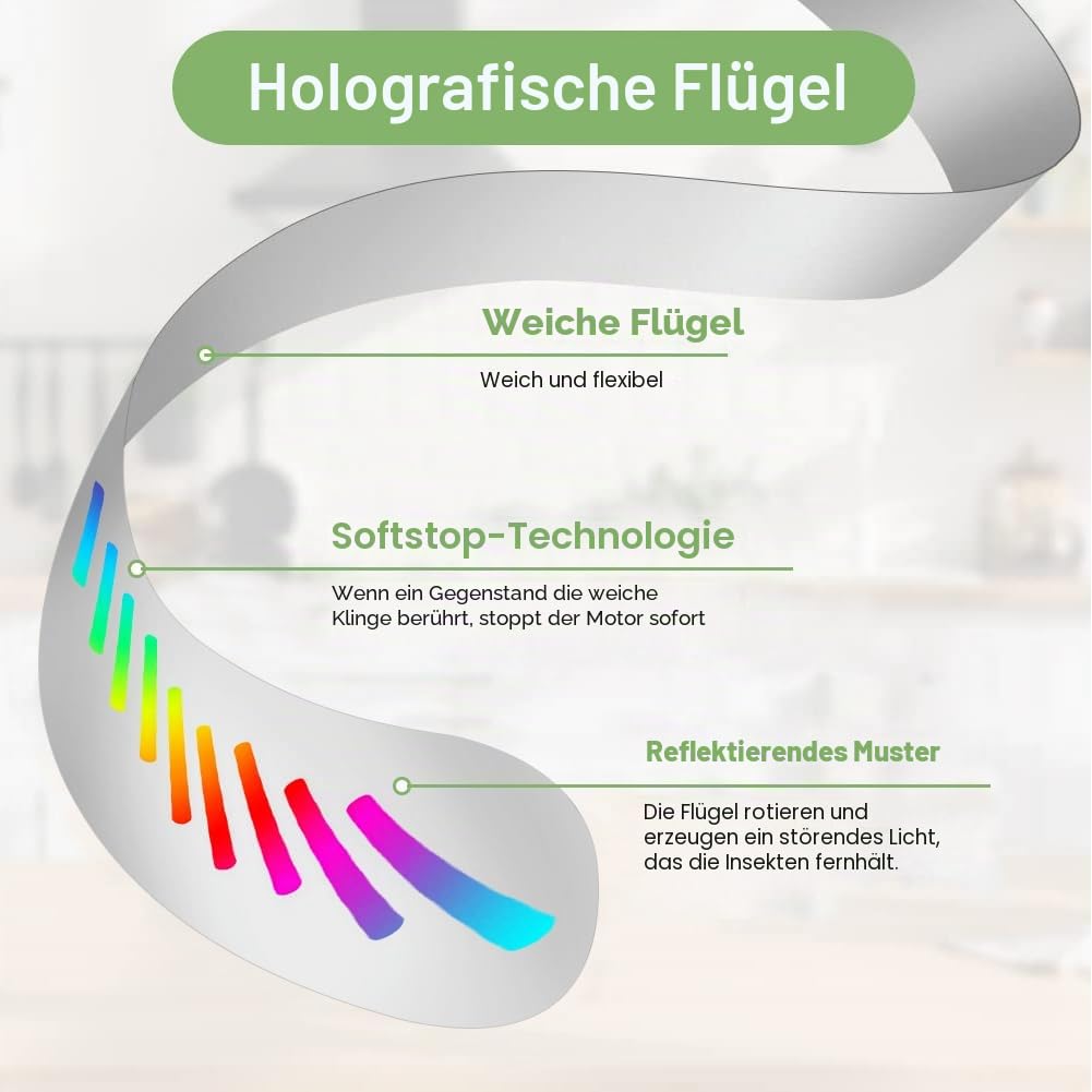 Fliegenwedler, 3 Stück Fliegenwedler mit LED-Beleuchtung, Automatischer Fliegenabwehr Faltbarer mit weichen Klingen, Aufhängbar Fliegenvertreiber mit Haken, für Camping, Partys, Küche