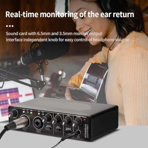 Chant de studio et guitare électrique via interface audio pour enregistrement