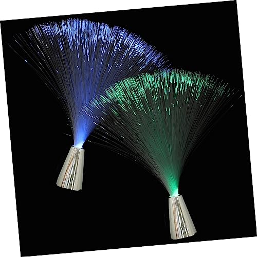 HOUDERCO 2pcs Color Changing Led Fiber Optic Light Battery-Operated Decorative Lamp for Weddings Christmas Parties Home Decor Creates Atmosphere Lights